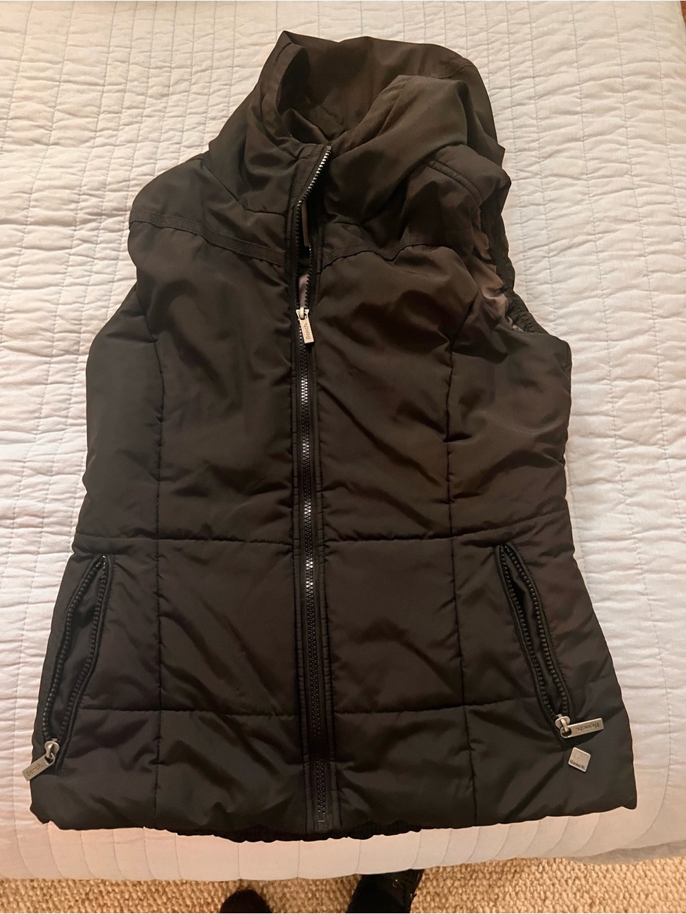Bench Black Quilted Puffer Vest with Stand Collar
